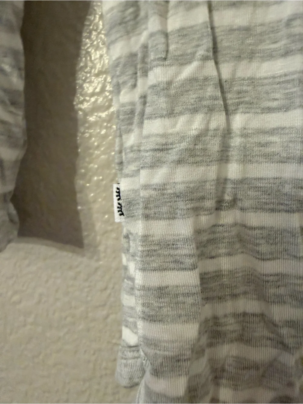 Little Sleepies Gray & White Striped One-Piece with Yellow Bee Patch